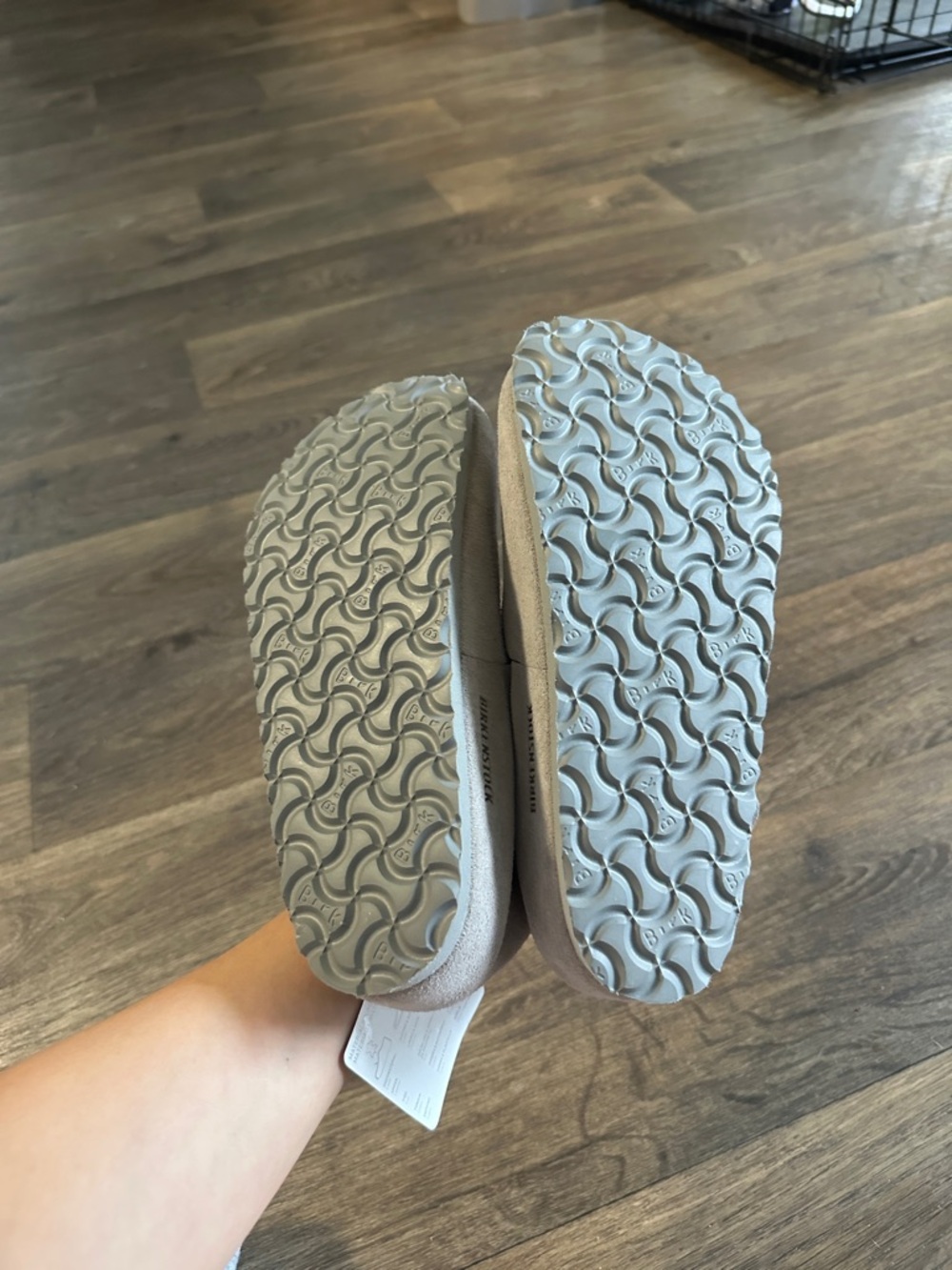 Birkenstock Suede Buckle Clog - Light Beige/grey - Picture 4 of 4